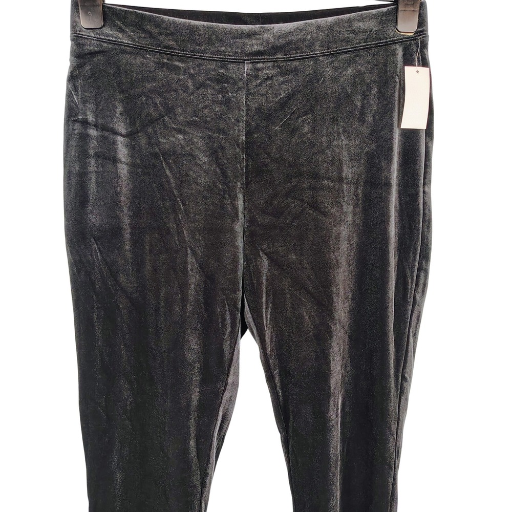 NWT Jaclyn Smith Womens L Velvet Legging Black Stretch Holiday Goth Whimsigoth